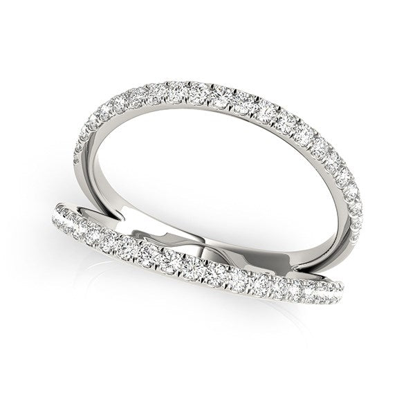 Anillo de Compromiso de Banda Dividida de Diamante en Oro Blanco de 14k