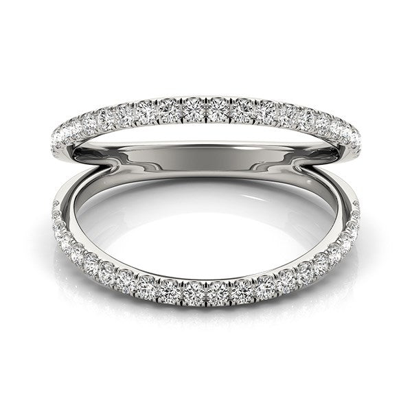 Anillo de Compromiso de Banda Dividida de Diamante en Oro Blanco de 14k