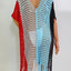 Fringe Color Block Scoop Neck Cover Up - Korvel