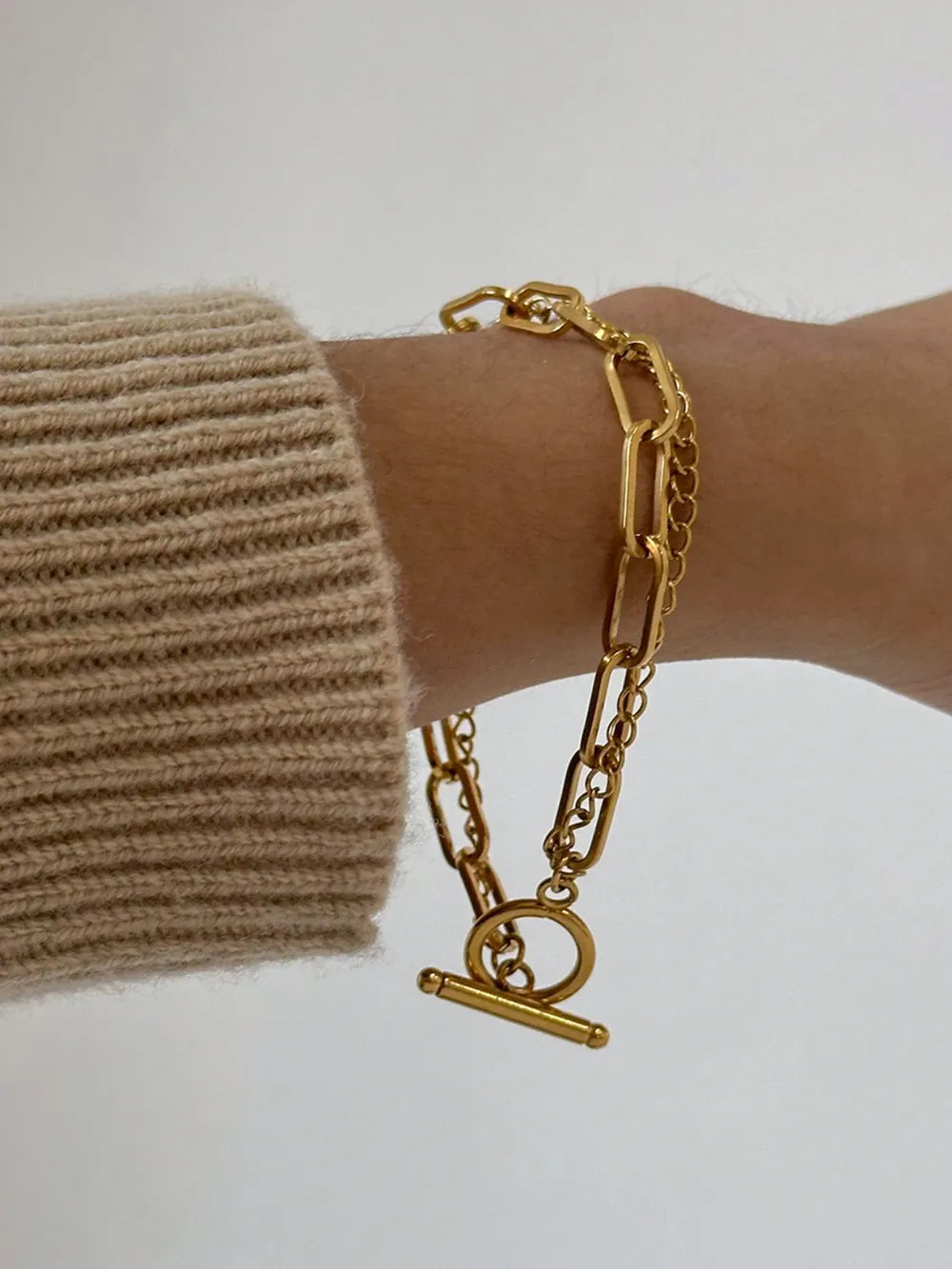 18K Gold-Plated Stainless Steel Chain Bracelet - Korvel