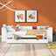 Upholstered Daybed with Trundle, Wood Slat Support,Upholstered Frame Sofa Bed Twin Blue - Korvel