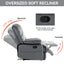 Large Manual Recliner Chair in Fabric for Living Room, Grey - Korvel
