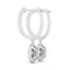 14k White Gold Double Halo Round Diamond Drop Earrings