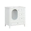 30" Bathroom Vanity with Sink, Bathroom Vanity Cabinet with Three Drawers and Door, Solid Wood and MDF, White - Korvel