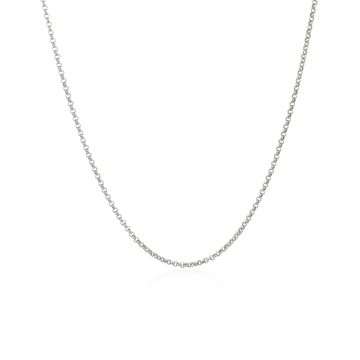 14k White Gold Diamond Cut Rolo Chain - 1.1mm