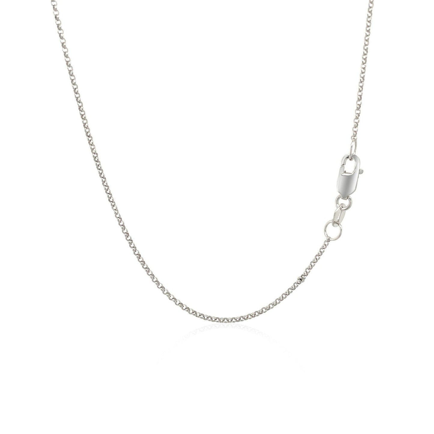 14k White Gold Diamond Cut Rolo Chain - 1.1mm