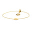 Pulsera Ajustable de Oro Amarillo de 14k con Círculo Brillante