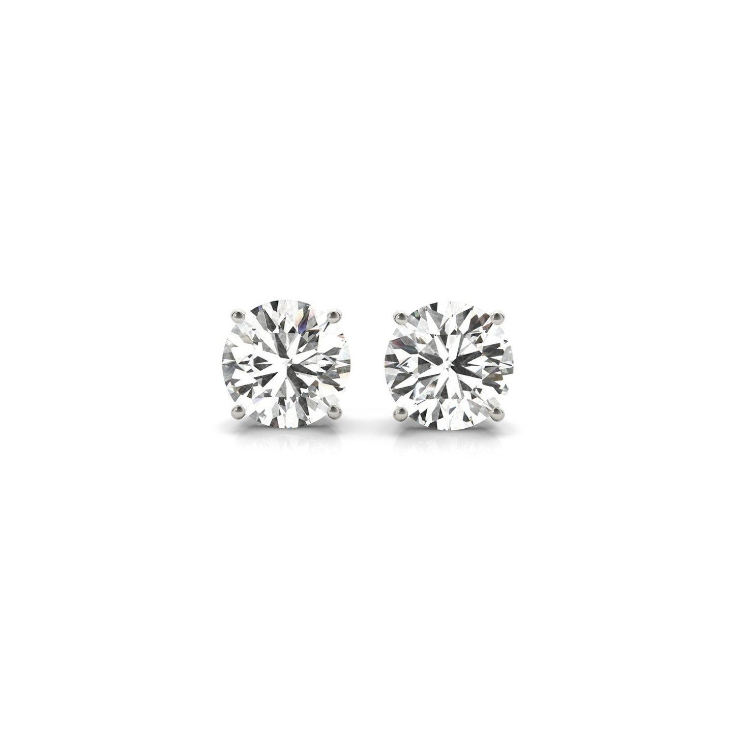 Boucles d'oreilles en diamant lab grown IGI certifié de 2 cttw en or blanc 14k