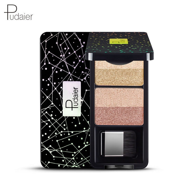 Pudaier Pearlescent Stereo Dazzle Color Change Double Color Eye Shadow Waterproof No Makeup And Makeup - Korvel