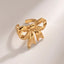 18K Gold-Plated Stainless Steel Bow Ring - Korvel