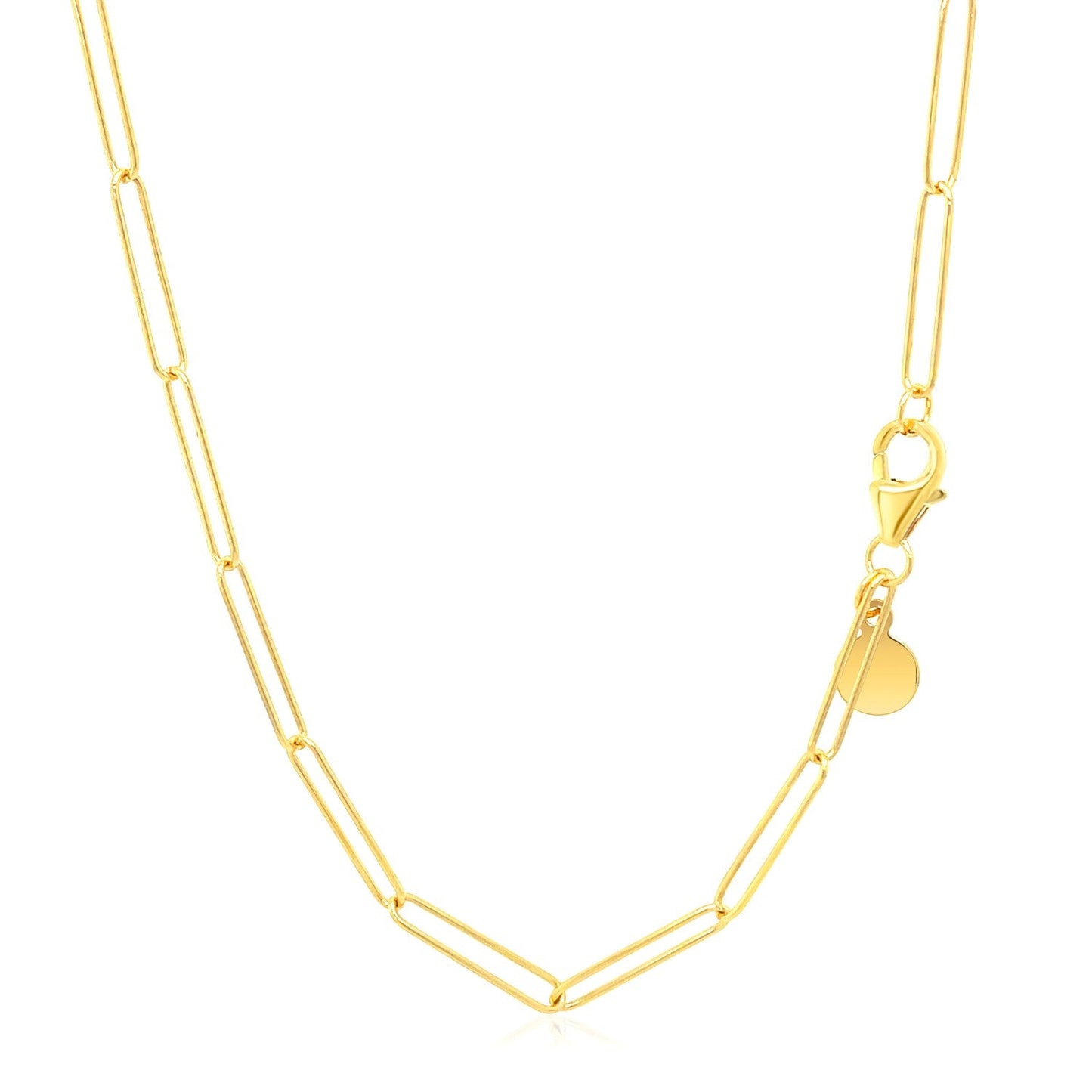 14k Yellow Gold Wire Paperclip Chain - Elegant Design