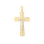 14k Two Tone Gold Diamond Cut Cross Pendant