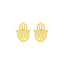 14k Yellow Gold Polished Hand of Hamsa Post Earrings