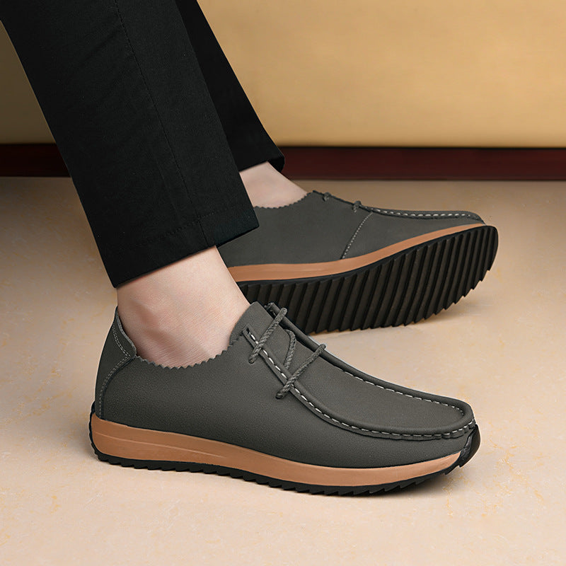 Baskets en cuir rétro à lacets pour hommes