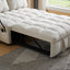 Beige Velvet Modern Sofa with Pull-Out Bed and USB Port