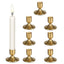 8 pieces of gold candle holder metal conical candle holder - Korvel