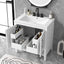 30" Bathroom Vanity with Sink  Multi-functional Bathroom Cabinet with Doors and Drawers Solid Frame and MDF Board, White - Korvel