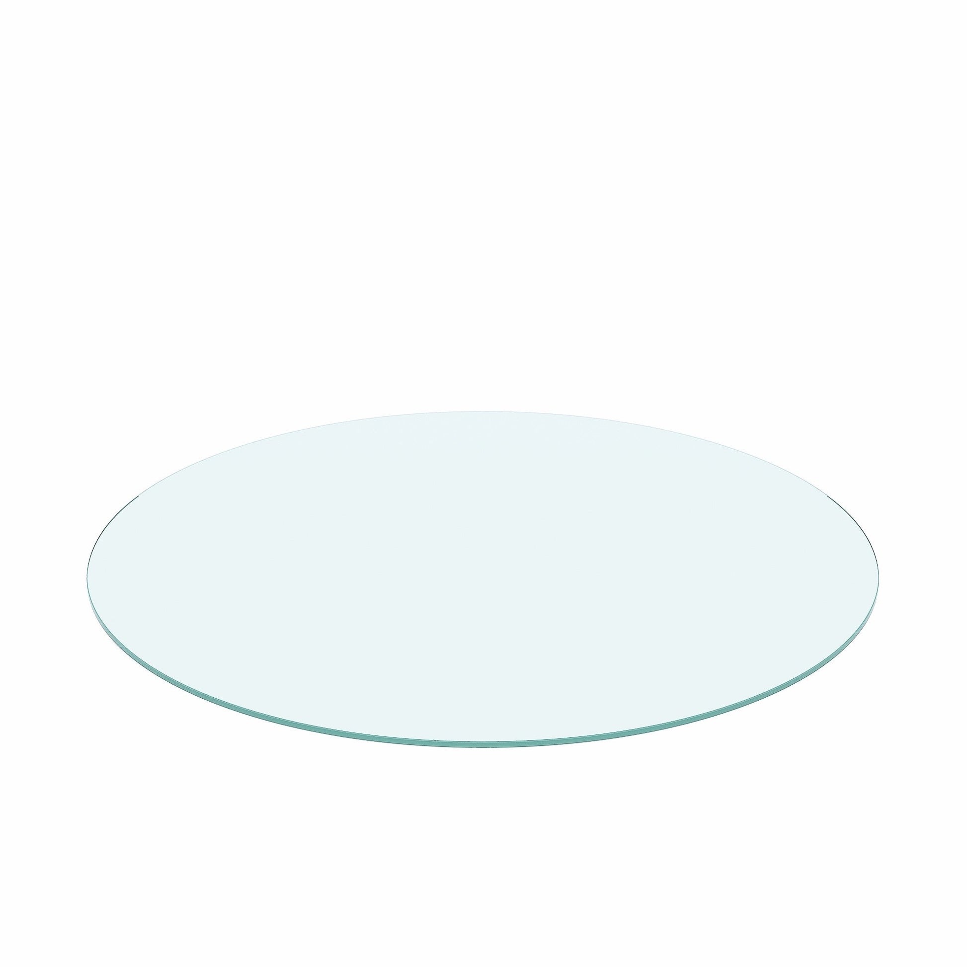 36" Inch Round Tempered Glass Table Top Clear Glass 1/4" Inch Thick Flat Polished Edge - Korvel
