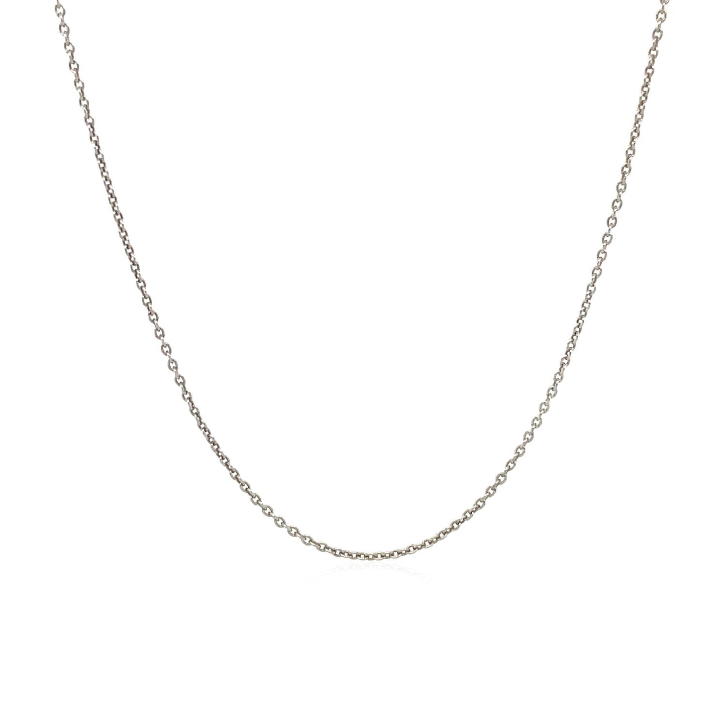 14k White Gold Round Cable Link Chain - 1.1mm