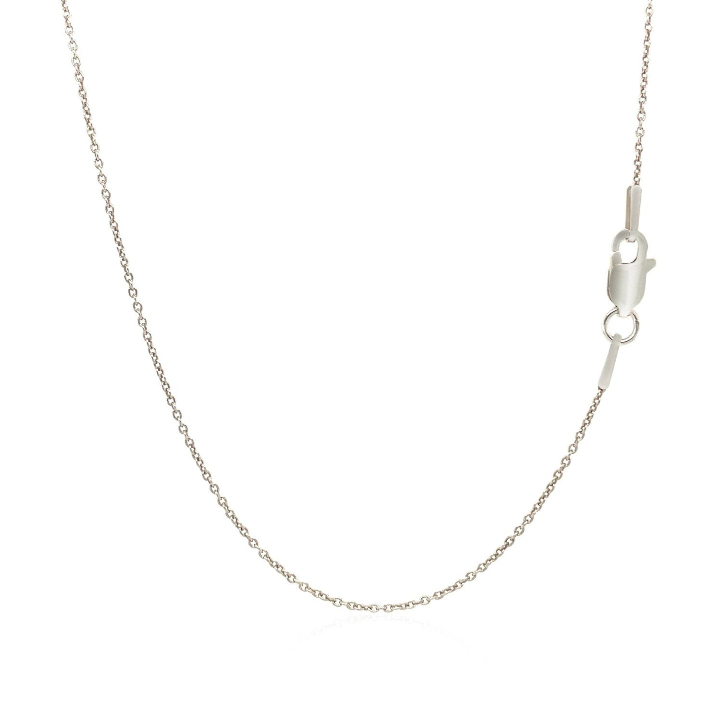 14k White Gold Round Cable Link Chain - 1.1mm