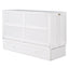 Queen Size Mobile Murphy Bed with Drawer and Little Shelves on Each Side White - Korvel