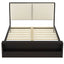 Queen Size Platform Bed Frame with Upholstery Headboard and Bookshelf in Footboard and LED Light Strips, Espresso - Korvel