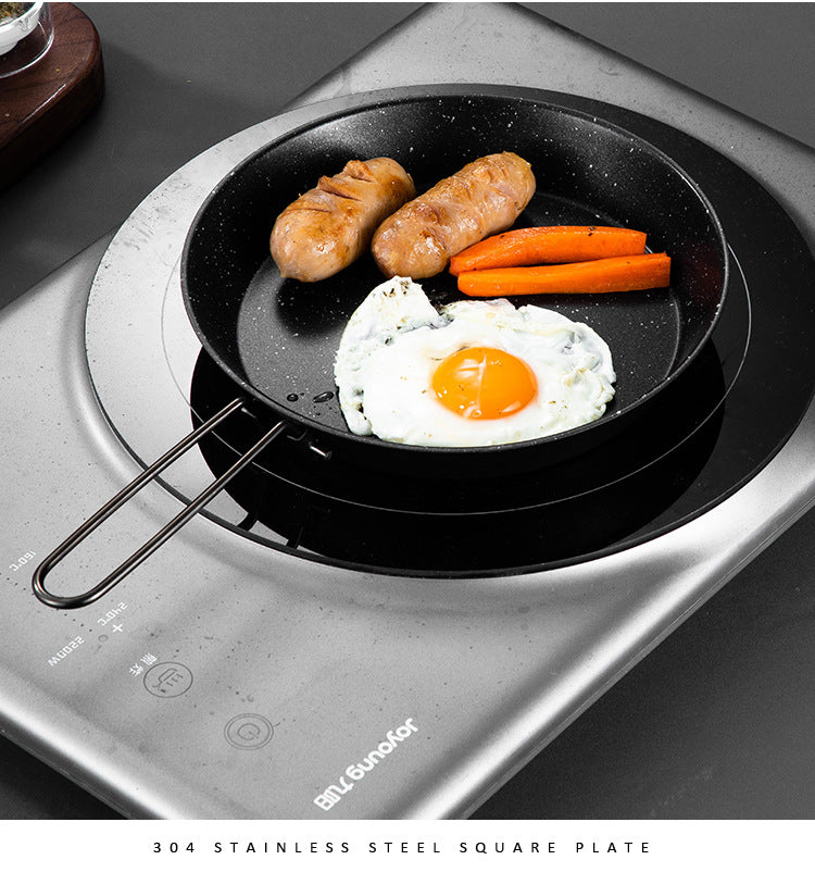 Stainless steel folding handle frying pan outdoor non stick folding fry pan frying pan - Korvel