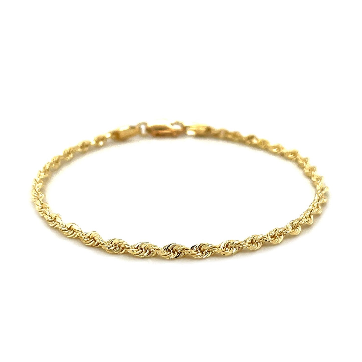 Bracelet en or jaune 10k avec motif en corde taillée en diamant - 2,75 mm