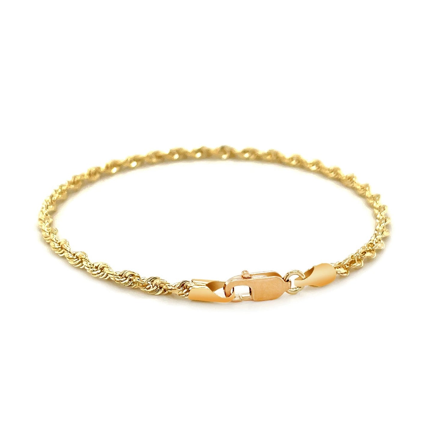 Bracelet en or jaune 10k avec motif en corde taillée en diamant - 2,75 mm