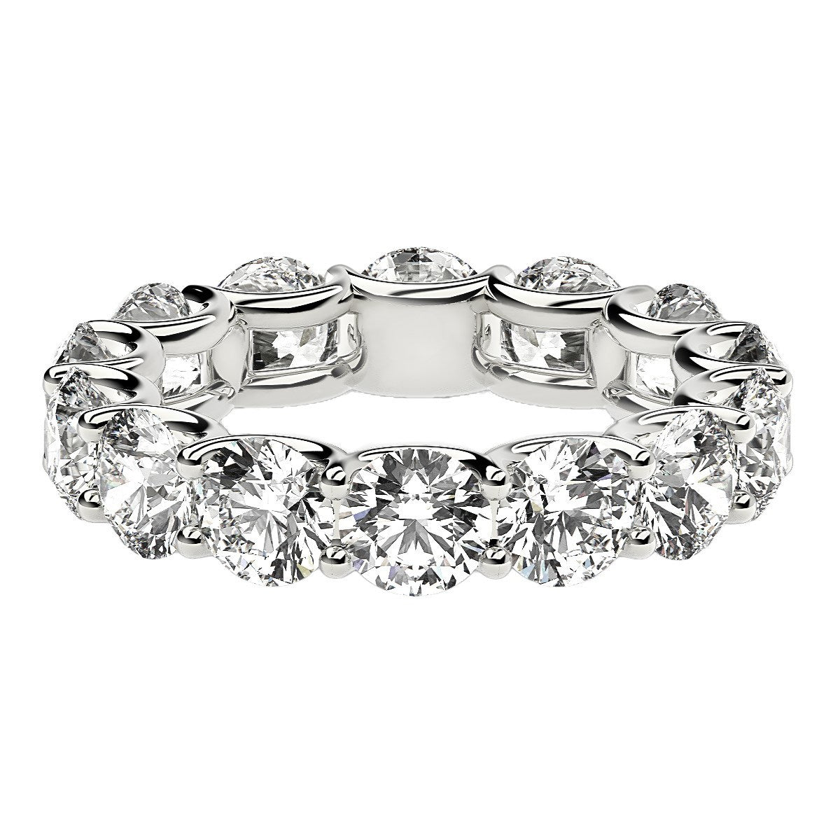 Bague Eternité en Diamant Lab Grown Taille Ronde en Or Blanc 14k