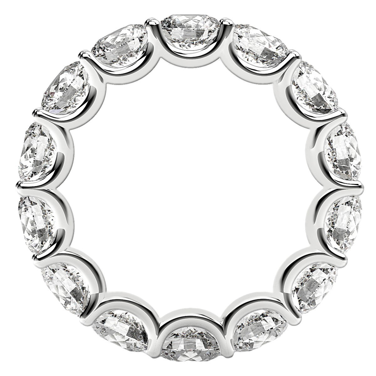 Bague Eternité en Diamant Lab Grown Taille Ronde en Or Blanc 14k