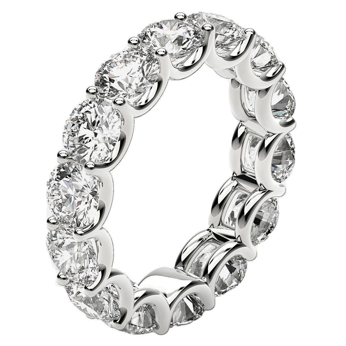 Bague Eternité en Diamant Lab Grown Taille Ronde en Or Blanc 14k