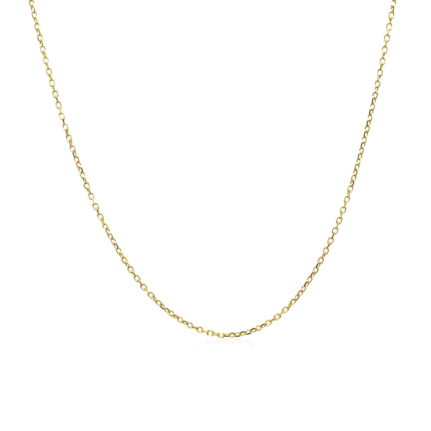 14k Yellow Gold Diamond Cut Cable Link Chain - 0.8mm