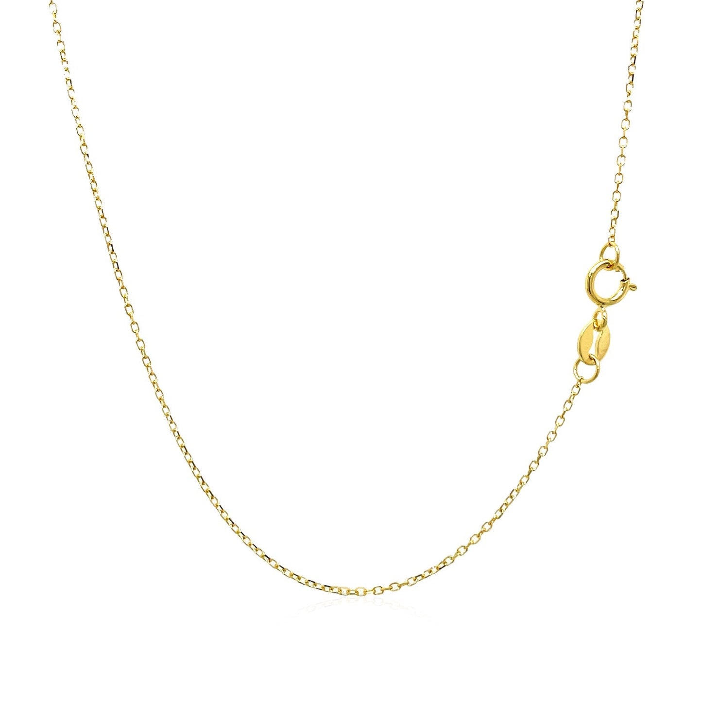 14k Yellow Gold Diamond Cut Cable Link Chain - 0.8mm