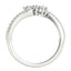 Curved Band Two Stone Diamond Ring in 14k White Gold