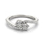 Curved Band Two Stone Diamond Ring in 14k White Gold