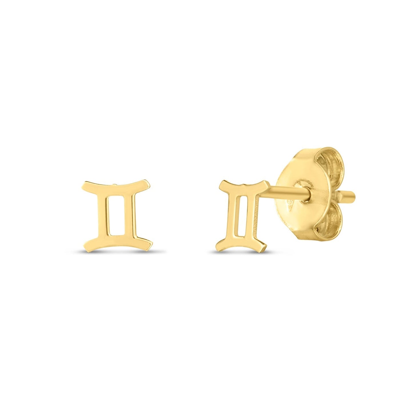 Pendientes de Stud Gemini de Oro Amarillo de 14K