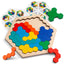 Wooden Toy Puzzle Board Honeycomb Kindergarten Pupils Hands-On Desktop Toy Wooden Puzzle - Korvel