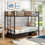 Bunk Bed Twin Over Twin Size Metal Bunk Bed with Ladder and Full-Length Guardrail Metal Bunk Bed Black - Korvel