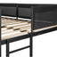 Metal double bed with casters/sturdy frame/no noise/comfortable guardrail/2 side ladders/no need for spring box - Korvel