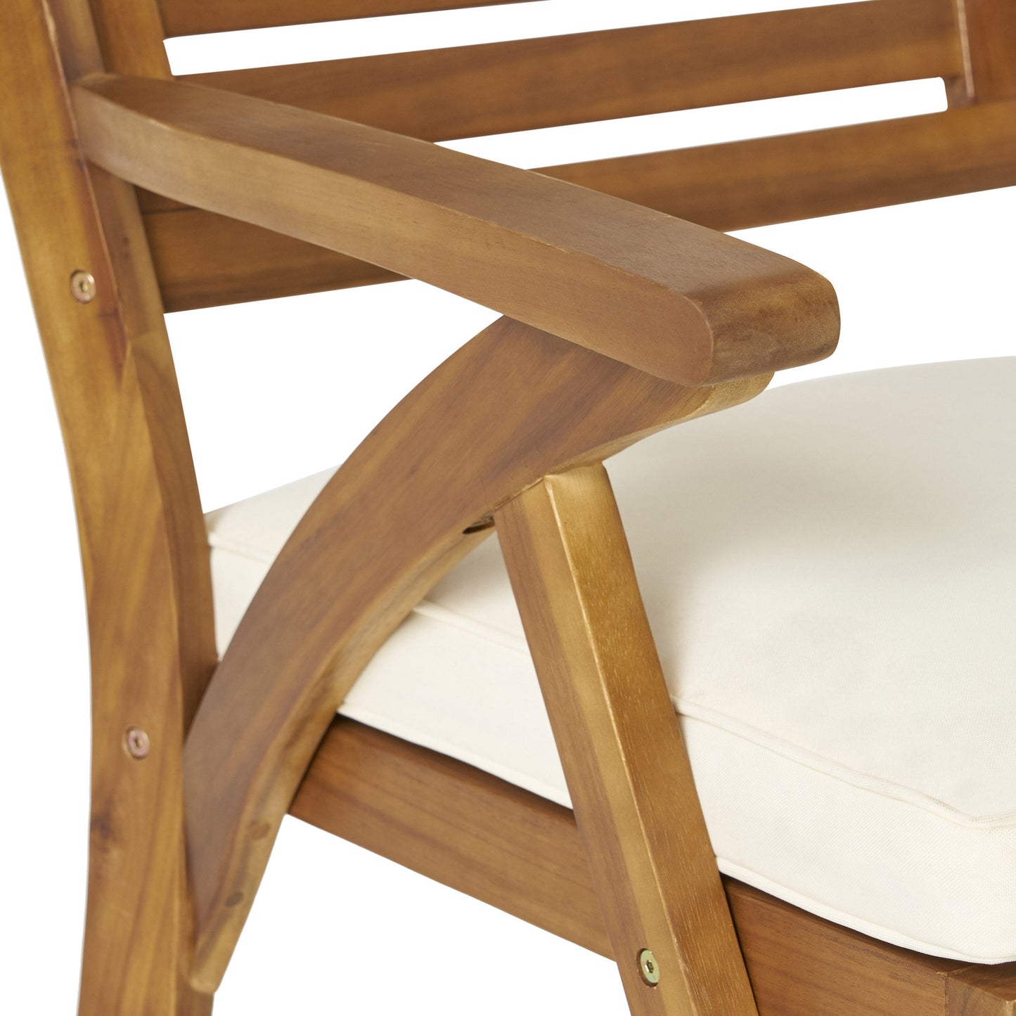 Ensemble de salle à manger en teck Hermosa 5 pièces avec coussins