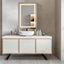 26x20 inch(Left Door) bathroom medicine cabinet with LED mirror 3000K~6000K single door lighting bathroom cabinet with touch switch adjusta - Korvel
