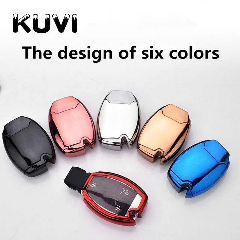 Hight quality PC+TPU key case cover Key case protective shell holder for Mercedes benz A B R G Class GLK GLA w204 W251 W463 W176 - Korvel