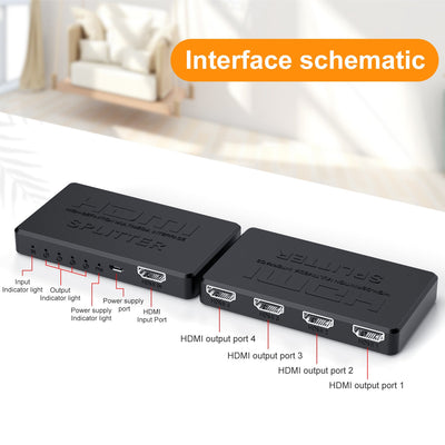 Premium 4K HDMI Splitter 1 to 4 for Enhanced Video Experience