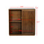Medieval side panel with 2 sliding doors and solid wood decorative strips, storage cabinet - Korvel
