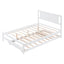Lit plateforme de taille complète avec trundle ajustable - Blanc