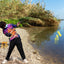 1.5 - 2.4M Telescopic Carbon Fishing Rod Rotary Baitcasting (8 - 25g) with Wooden Handle - Korvel