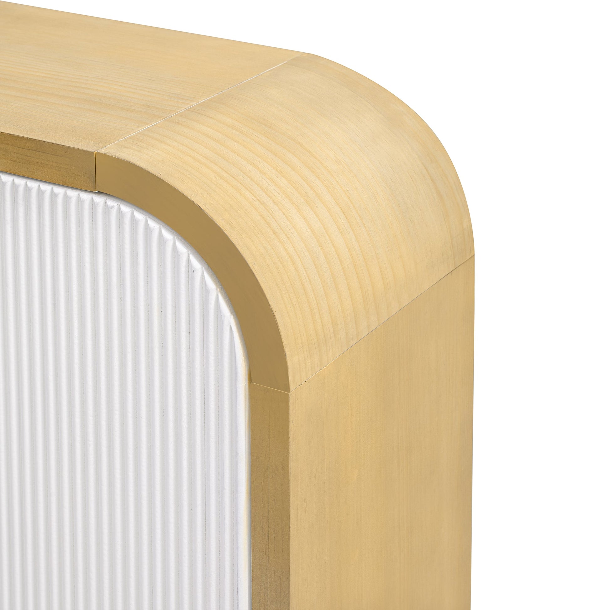 U-STYLE four door curved corner design wavy door panel cabinet with adjustable shelves - Korvel