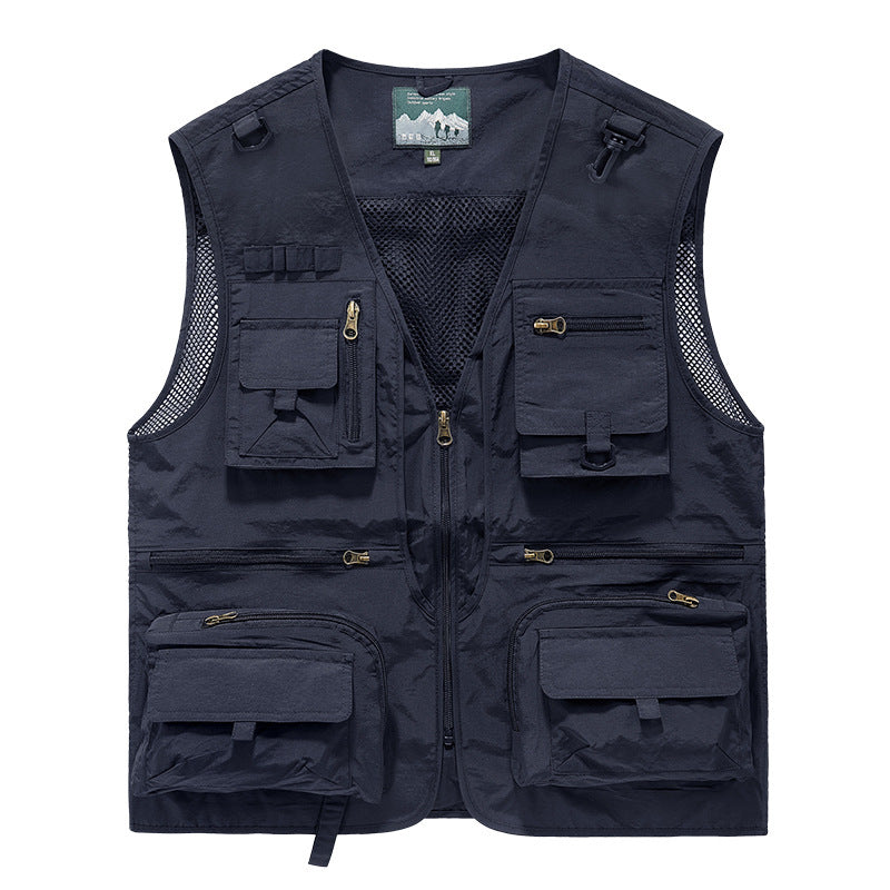 Chaleco Táctico de Verano para Hombre con 14 Bolsillos para Actividades al Aire Libre