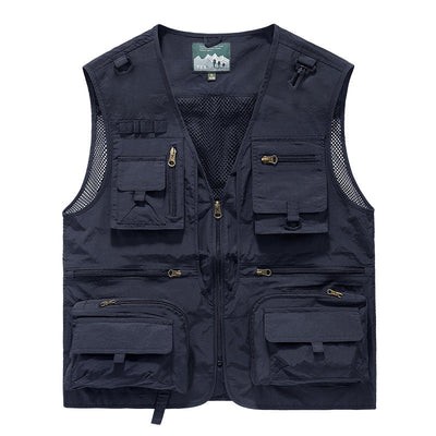 Men’s Summer Tactical Vest with 14 Pockets for Outdoor Activities